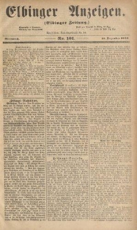 Elbinger Anzeigen, Nr. 101. Mittwoch, 15. Dezember 1858