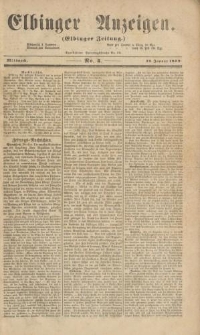 Elbinger Anzeigen, Nr. 4. Mittwoch, 12. Januar 1859