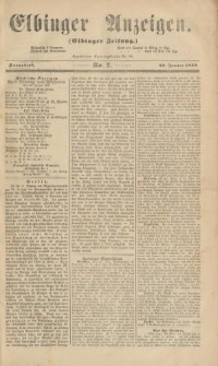 Elbinger Anzeigen, Nr. 7. Sonnabend, 22. Januar 1859
