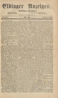 Elbinger Anzeigen, Nr. 10. Mittwoch, 2. Februar 1859