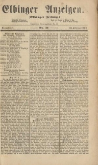 Elbinger Anzeigen, Nr. 17. Sonnabend, 26. Februar 1859