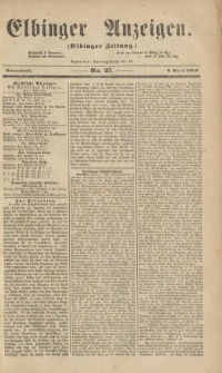 Elbinger Anzeigen, Nr. 27. Sonnabend, 2. April 1859