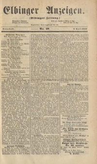 Elbinger Anzeigen, Nr. 29. Sonnabend, 9. April 1859