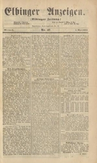 Elbinger Anzeigen, Nr. 37. Mittwoch, 4. Mai 1859