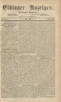 Elbinger Anzeigen, Nr. 39. Mittwoch, 11. Mai 1859