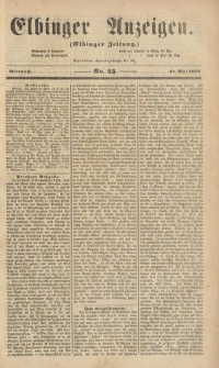 Elbinger Anzeigen, Nr. 43. Mittwoch, 25. Mai 1859
