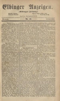 Elbinger Anzeigen, Nr. 58. Mittwoch, 12. Juli 1859