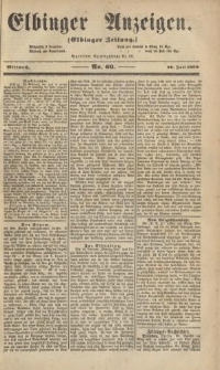 Elbinger Anzeigen, Nr. 60. Mittwoch, 20. Juli 1859