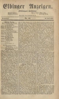 Elbinger Anzeigen, Nr. 61. Sonnabend, 23. Juli 1859