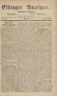 Elbinger Anzeigen, Nr. 64. Mittwoch, 3. August 1859
