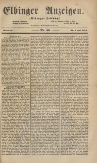 Elbinger Anzeigen, Nr. 66. Mittwoch, 10. August 1859