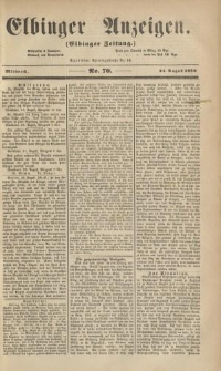 Elbinger Anzeigen, Nr. 70. Mittwoch, 24. August 1859