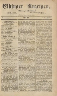 Elbinger Anzeigen, Nr. 71. Sonnabend, 27. August 1859