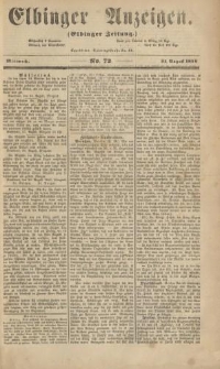 Elbinger Anzeigen, Nr. 72. Mittwoch, 31. August 1859