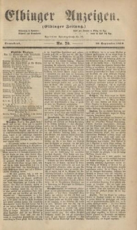 Elbinger Anzeigen, Nr. 75. Sonnabend, 10. September 1859