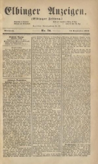 Elbinger Anzeigen, Nr. 76. Mittwoch, 14. September 1859