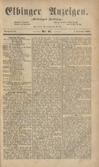 Elbinger Anzeigen, Nr. 81. Sonnabend, 1. Oktober 1859