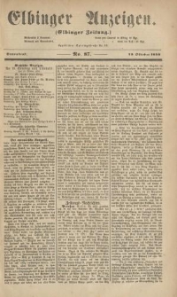 Elbinger Anzeigen, Nr. 87. Sonnabend, 22. Oktober 1859