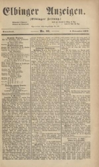 Elbinger Anzeigen, Nr. 91. Sonnabend, 5. November 1859