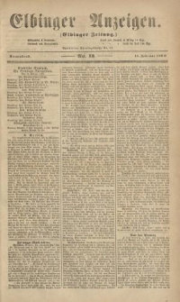 Elbinger Anzeigen, Nr. 13. Sonnabend, 11. Februar 1860