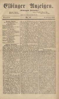 Elbinger Anzeigen, Nr. 17. Sonnabend, 25. Februar 1860