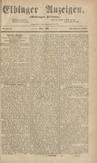 Elbinger Anzeigen, Nr. 18. Mittwoch, 29. Februar 1860