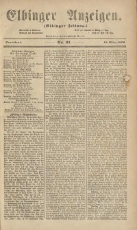 Elbinger Anzeigen, Nr. 21. Sonnabend, 10. März 1860