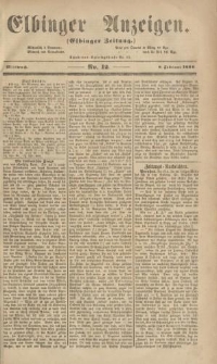 Elbinger Anzeigen, Nr. 12. Mittwoch, 8. Februar 1860