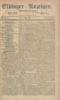 Elbinger Anzeigen, Nr. 11. Sonnabend, 4. Februar 1860