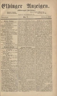 Elbinger Anzeigen, Nr. 7. Sonnabend, 21. Januar 1860