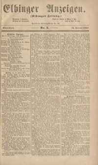 Elbinger Anzeigen, Nr. 5. Sonnabend, 14. Januar 1860