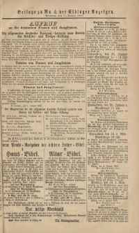 Elbinger Anzeigen, Nr. 4. Mittwoch, 11. Januar 1860