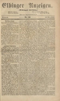 Elbinger Anzeigen, Nr. 26. Mittwoch, 28. März 1860