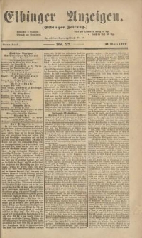 Elbinger Anzeigen, Nr. 27. Sonnabend, 31. März 1860