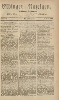 Elbinger Anzeigen, Nr. 32. Mittwoch, 18. April 1860