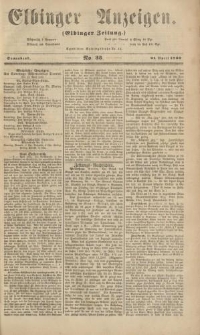 Elbinger Anzeigen, Nr. 33. Sonnabend, 21. April 1860