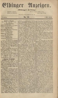 Elbinger Anzeigen, Nr. 36. Dienstag, 1. Mai 1860