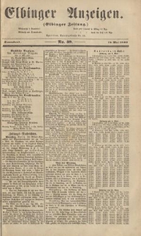 Elbinger Anzeigen, Nr. 39. Sonnabend, 12. Mai 1860