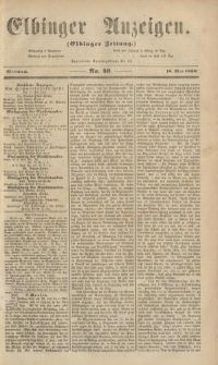 Elbinger Anzeigen, Nr. 40. Mittwoch, 16. Mai 1860