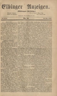 Elbinger Anzeigen, Nr. 42. Mittwoch, 23. Mai 1860