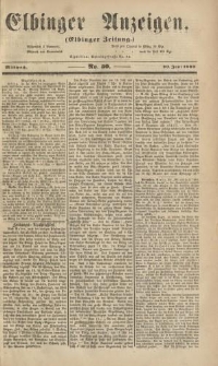 Elbinger Anzeigen, Nr. 50. Mittwoch, 20. Juni 1860