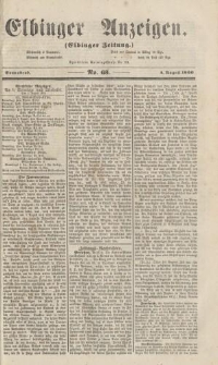 Elbinger Anzeigen, Nr. 63. Sonnabend, 4. August 1860