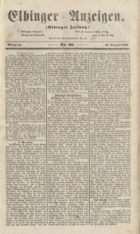 Elbinger Anzeigen, Nr. 66. Mittwoch, 15. August 1860