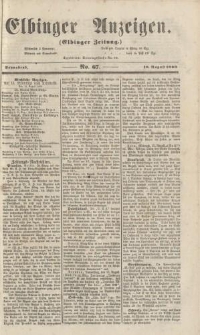 Elbinger Anzeigen, Nr. 67. Sonnabend, 18. August 1860