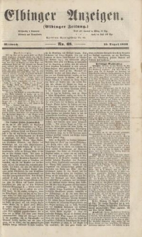 Elbinger Anzeigen, Nr. 68. Mittwoch, 22. August 1860