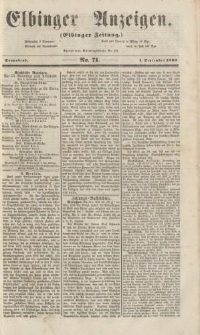 Elbinger Anzeigen, Nr. 71. Sonnabend, 1. September 1860