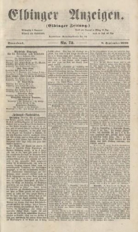 Elbinger Anzeigen, Nr. 73. Sonnabend, 8. September 1860