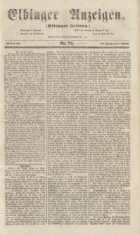 Elbinger Anzeigen, Nr. 74. Mittwoch, 12. September 1860
