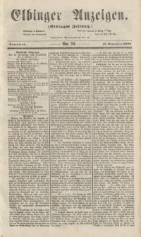 Elbinger Anzeigen, Nr. 75. Sonnabend, 15. September 1860