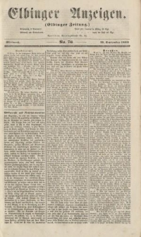 Elbinger Anzeigen, Nr. 76. Mittwoch, 19. September 1860